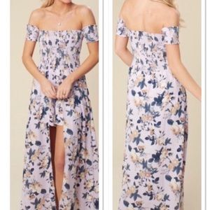 Romper with full length skirt on back half